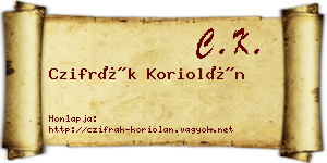Czifrák Koriolán névjegykártya